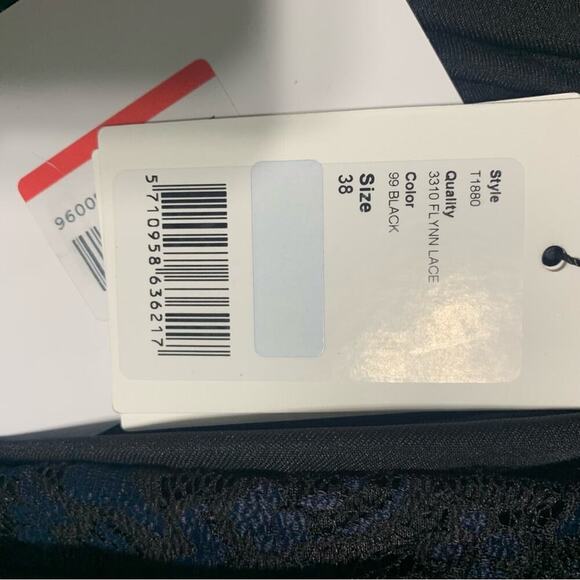 Ganni black Flynn Lace long sleeves midi dress size medium 38 goth wedding guest - Picture 7 of 10